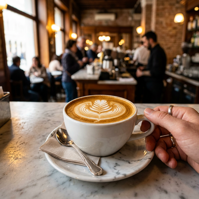 Artisan cappuccino at Caffè Concerto
